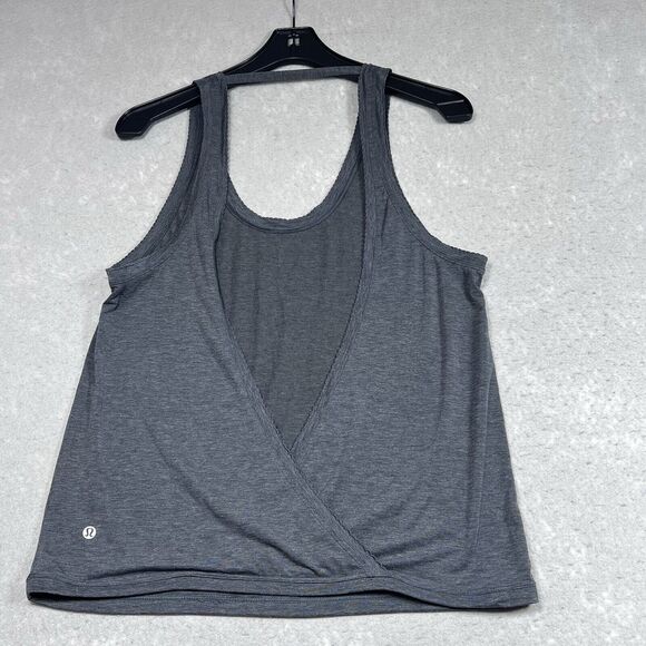 Lululemon Tank Top Womens Size 10 Heather Gray Tied To It Tank Sleeveless - Picture 8 of 10
